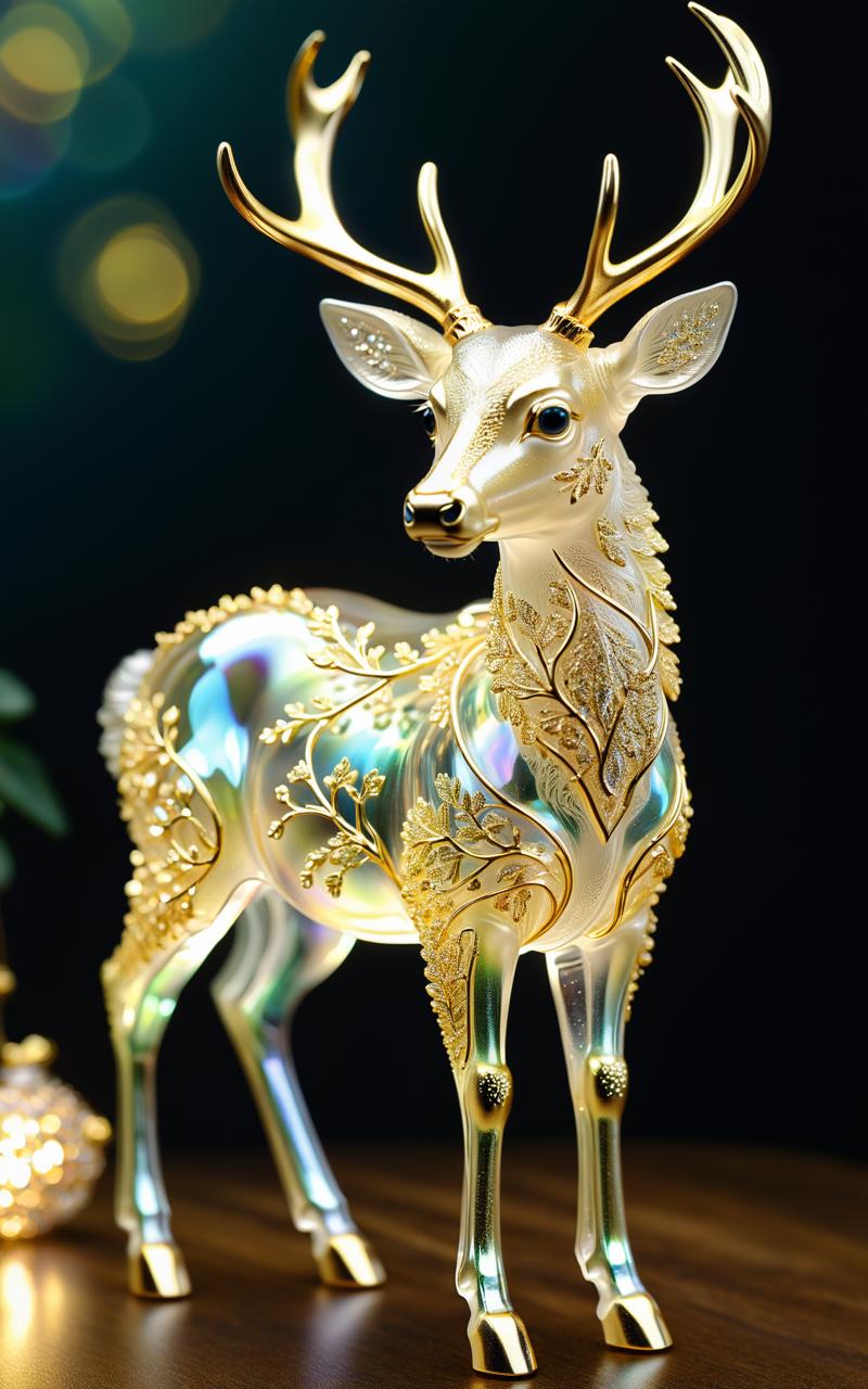 04073-2619465308-extremely delicate iridiscent deer made of glass, translucent, tiny golden accents, beautifully and intricately detailed, ethere.png